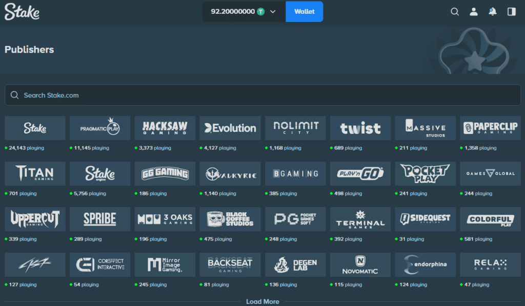 Stake casino software providers review featuring Pragmatic Play, Evolution and Hacksaw Gaming