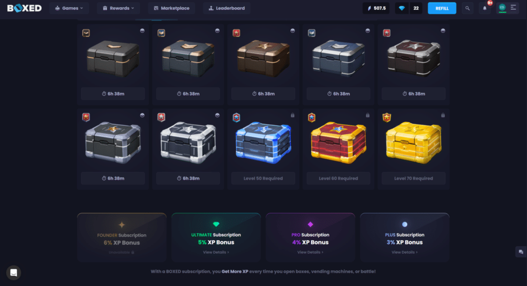 Boxed.gg daily rewards wheel spin for free Gems